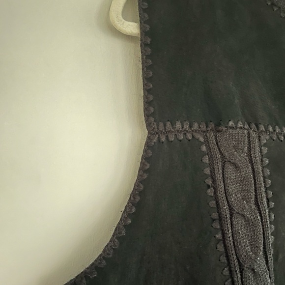 Designers Studio Originals Black Suede Leather Patchwork Vest Size 2X - Picture 9 of 15